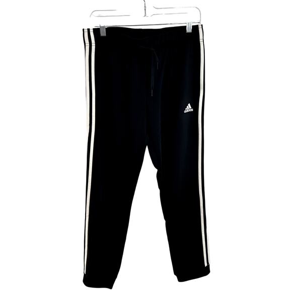 Adidas Classic Three Stripe Jogger Sweatpant Womens Size Medium Black White - Picture 1 of 4